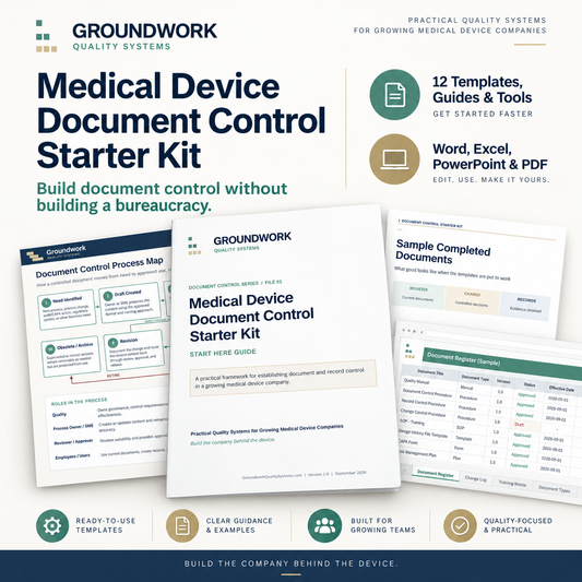 Medical Device Document Control Starter Kit by Groundwork Quality Systems