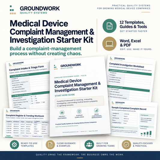 Medical Device Complaint Management and Investigation Starter Kit